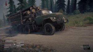 ЗИЛ 131 лесовоз. Крутой подъём.  #mudrunner