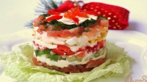 Салат Праздничный с сёмгой