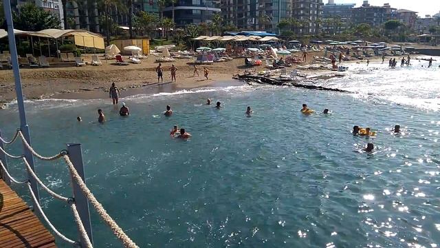 Пляж отеля Asia beach resort 01.09.2020. Турция, Алания. смотреть онлайн