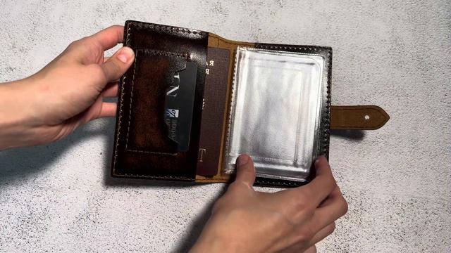 Портмоне для автодокументов и паспорта из кожи Бизона   TNWallet117