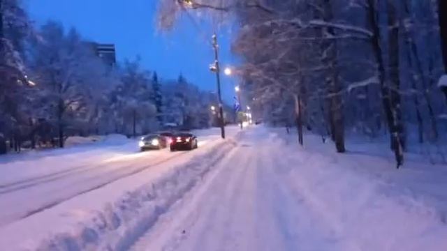 Троицк засыпало снегом. 04.02.2018.