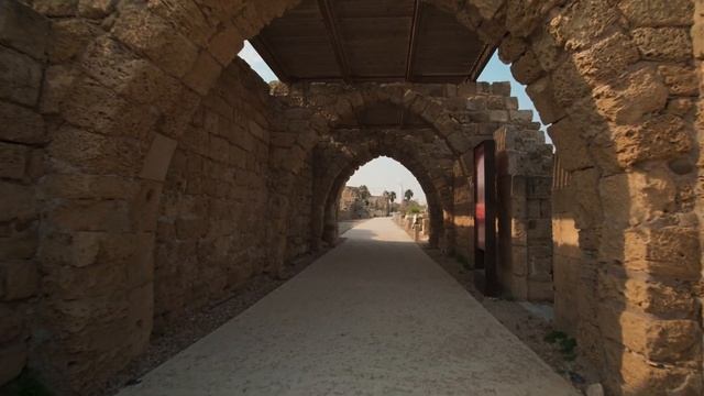 Caesarea.Israel.4K.old town. excavations. history. archeology. air 2.Кейсария | Израиль
