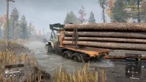 УРАЛ 4320 хлыстовоз. Раскисшая осень. (архив)