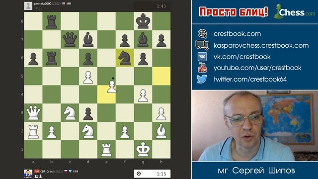 Просто блиц № 060 ⏳ Раздрай у обоих. Модерн-Бенони. Сергей Шипов. Шахматы