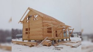 видеообзор строительства дома 6на8  из профилированного бруса 140*190