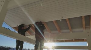 Подшив карниза бани-барбекю