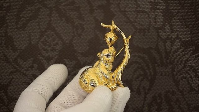 Винтажная брошь "Мишка и пчелкин мед" (RA США)