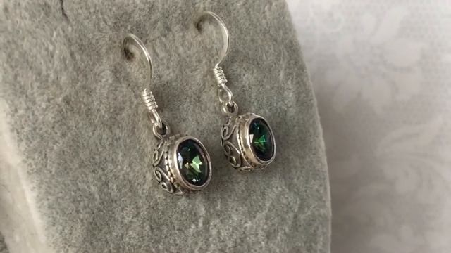 Серьги с мистик топазом