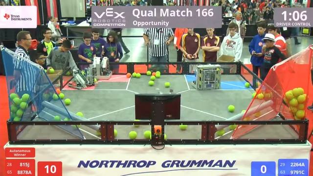 VEX Worlds 2016 - VRC Middle School - Opportunity - Qual 166 (815J 8878A) 144 vs 83 (2264A 9791C)