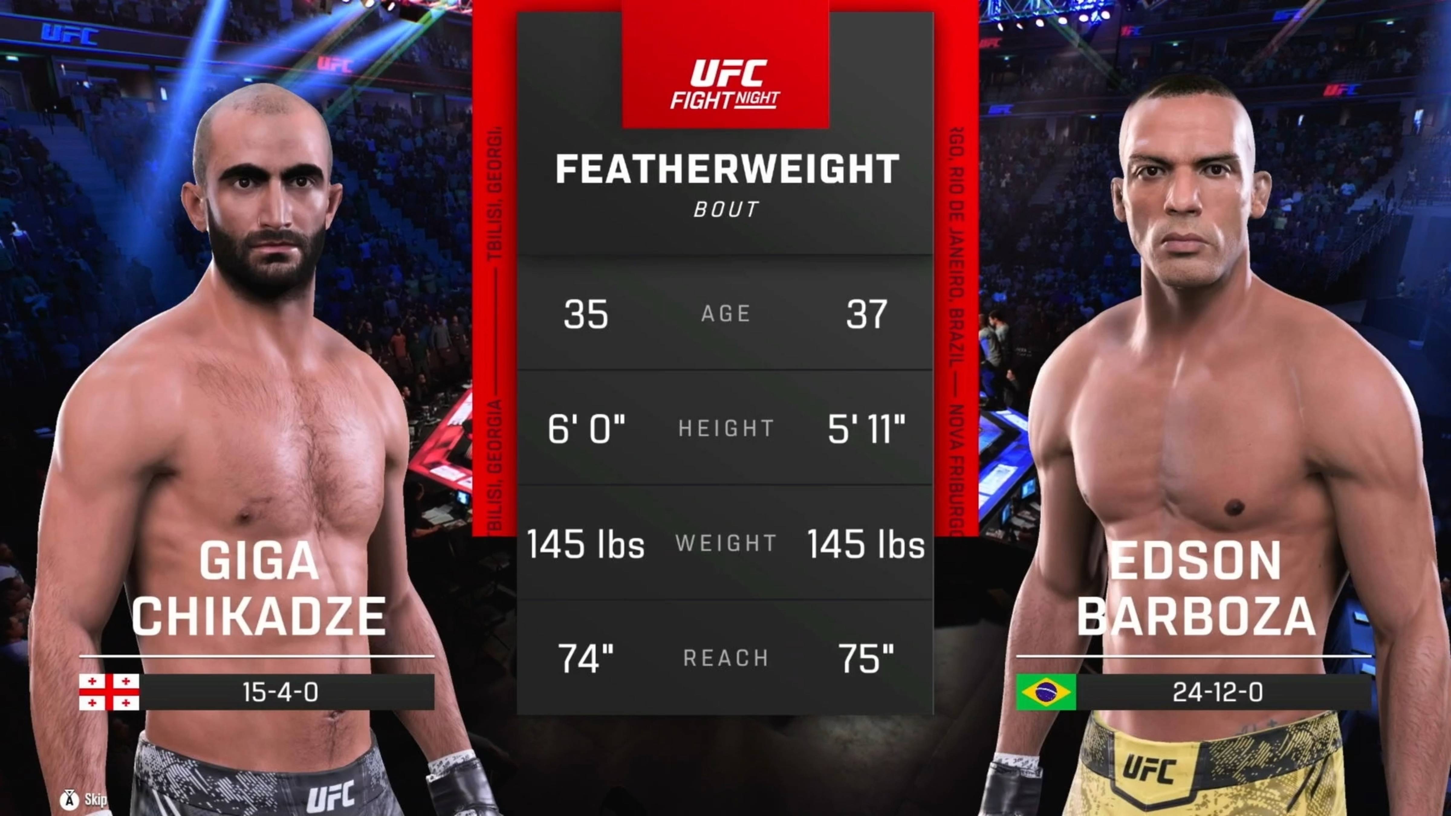 Эдсон Барбоза VS Гига Чикадзе смотреть онлайн