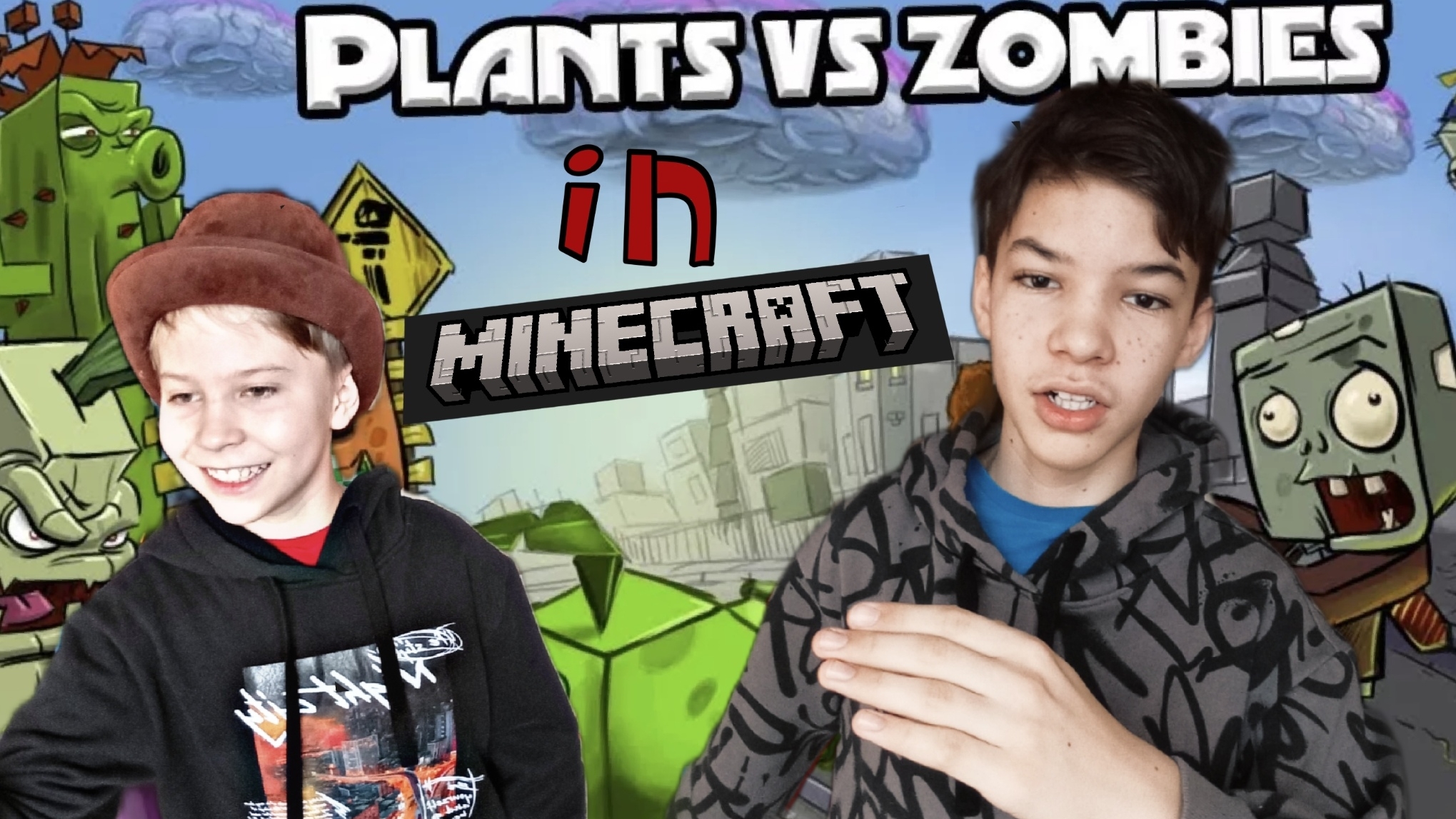 Майнкрафт но с растениями   зомби . Батл майнкрафт.