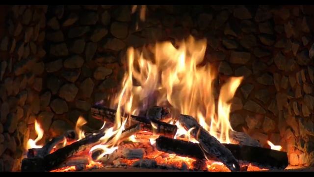 Камин в хорошем качестве,звук горения костра смотреть онлайн