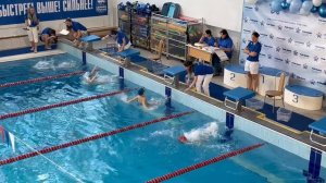 Первые соревнования. Чемпионат Fun swim. 25 метров спина