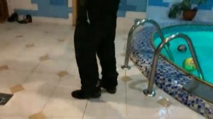 Model Daria in ski overalls