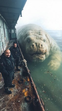 Огромное морское существо приплыло к рыбакам