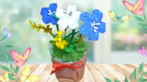 Весенние цветы из синельной проволоки