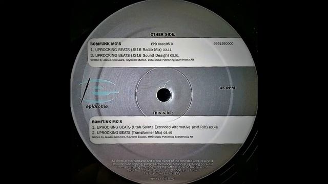 Bomfunk MC's - Uprocking Beats (Utah Saints Extended Alternative Acid Riff)