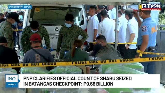 PNP: Official tally of shabu seized in Batangas is 1.4 tons worth P9.68-B | INQToday смотреть онлайн