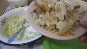 ОБЖОР ЖАРЕНАЯ НАВАГА, КАРТОШКА ПЮРЕ, СВЕЖИЕ ОГУРЦЫ С БОЛГАРСКИМ ПЕРЦЕМ