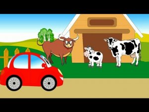 Машинка Бодя на ферме. Изучаем домашних животных. Мультики про машинки
