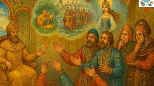 Чудеса острова Гвидона: купцы рассказывают царю Салтану