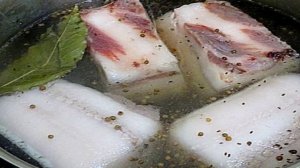Сало на рассоле (быстрая засолка)