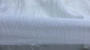 Лен молочного цвета  однотонная жатая 20299