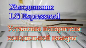 Холодильник LG Expresscool. Установка испарителя холодильной камере