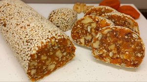 Сладкая колбаса из сухофруктов и орехов к чаю и не только