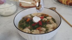 🍲Наивкуснейший суп с пельменями и картошкой.🤗