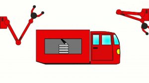 Собираем пожарную машину. Мультик про спецтехнику