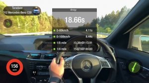 Dragy Замер разгона Mercedes Benz C class w204 1.8 Turbo 184 лс
