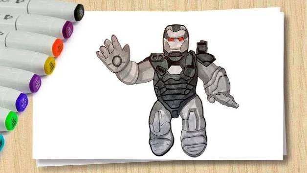 Рисуем Гуджитсу Goo Jit Zu Marvel  Фигурка War Machine Hero _ Рисуем Робота Железный человек