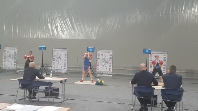 Гафаров Денис толчок на Чемпионате Европы по гиревому спорту в г. Даугавпилс 2017.г