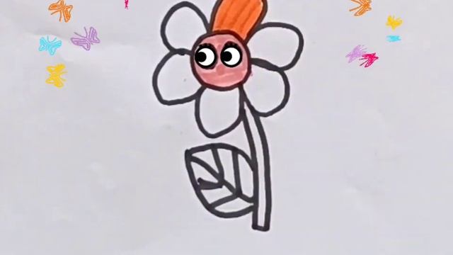 How to draw cute flower  / Как нарисовать милые цветочные горшки для детей