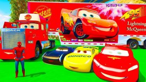 Мультики для детей Тачки Молния Маккуин и Человек-паук для детей Сказочные машинки для детей