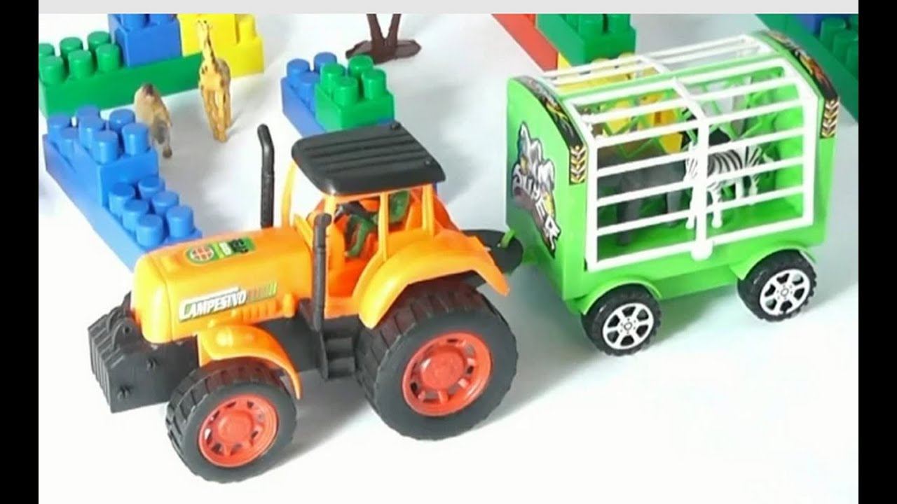 Мультик про трактор. Учим диких животных. Трактор доставляет животных в зоопарк смотреть онлайн