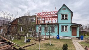 Реконструкция дома, часть 2 | Демонтаж и начало постройки стен и крыши, обзор | Пушкино