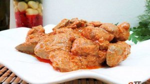 Печень в соусе, в мультиварке