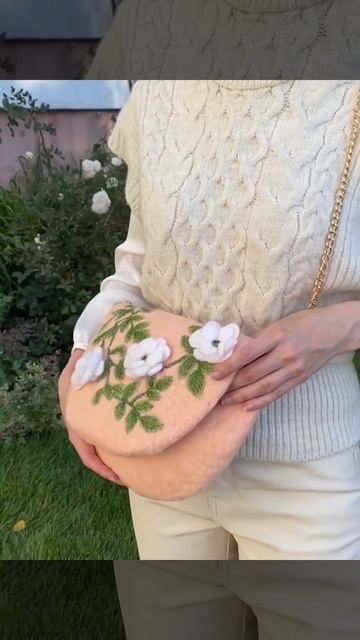 Персиковая женская сумка "Дженнифер" #bag #fashion #embroidery #handmade смотреть онлайн