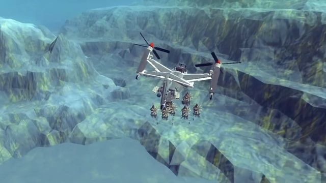Вертолёты атакуют поселение | BESIEGE