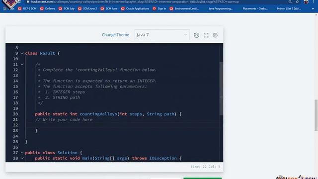 HackerRank Counting Valleys || Counting Valleys Problem solution || Fox-Tech Academy
