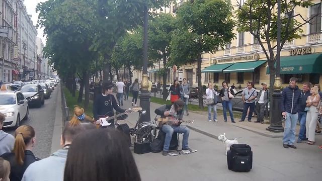 "Кино" в исполнении уличных музыкантов, 04.06.2016 смотреть онлайн