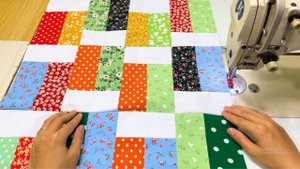 Самый простой и быстрый узор для квилтинга с использованием полосок ткани шириной всего 6 дюймов.