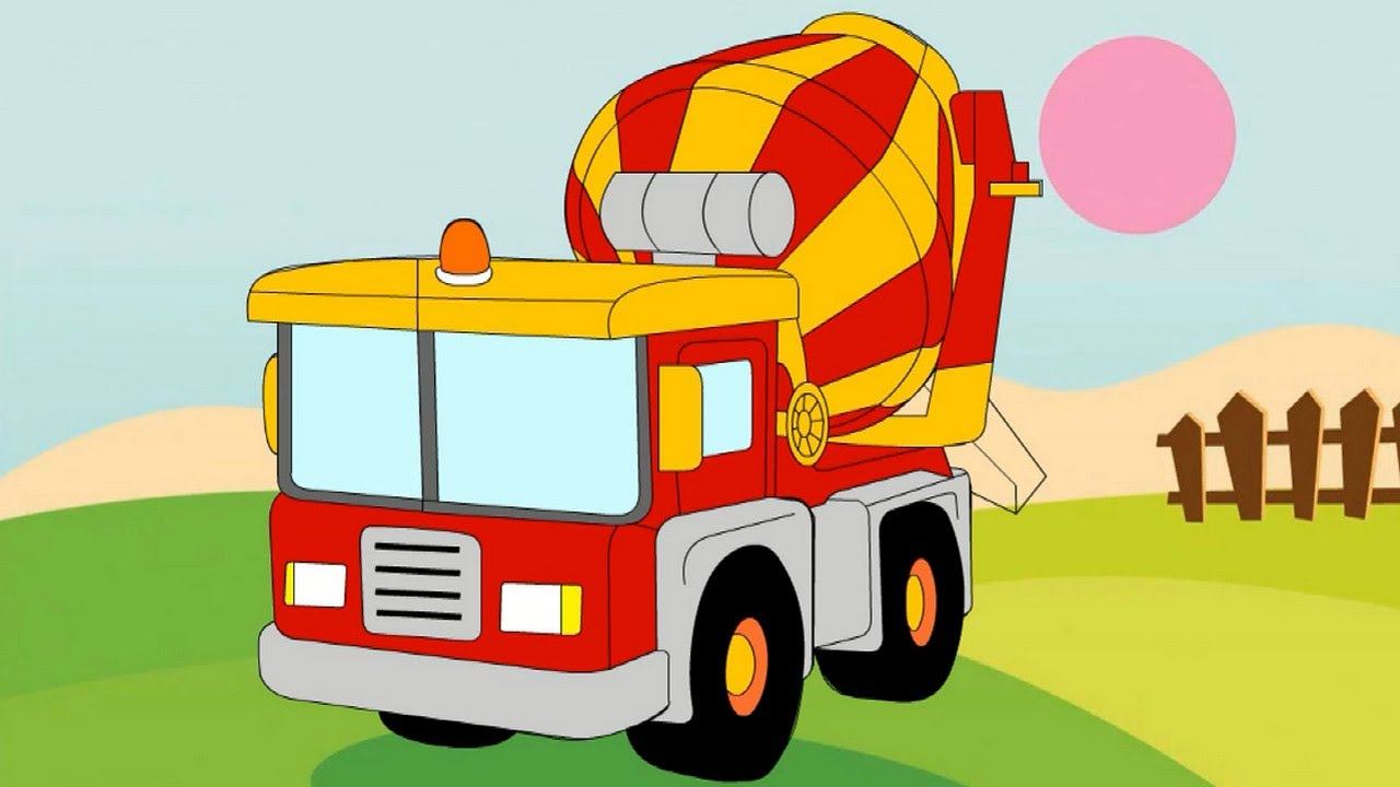 Мультик про машинки для малышей. Бетономешалка. Трактор.  Трамвай смотреть онлайн