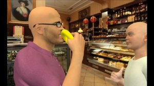 Смешное видео 3д. Крейзи папа и крейзи Макс в кафе. Видео про кофеты и еду, что вреднее?