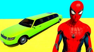 Мультики про Длинные Машинки Мотоциклы Грузовики для Человека Паука и Детей