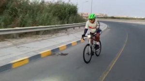 Said rocking the airport loop! Oman cycling, Muscat. September 2021