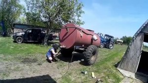 Ремонт телеги 2птс 4 и пожарная бочка про ржавела