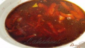 Постный борщ с черносливом